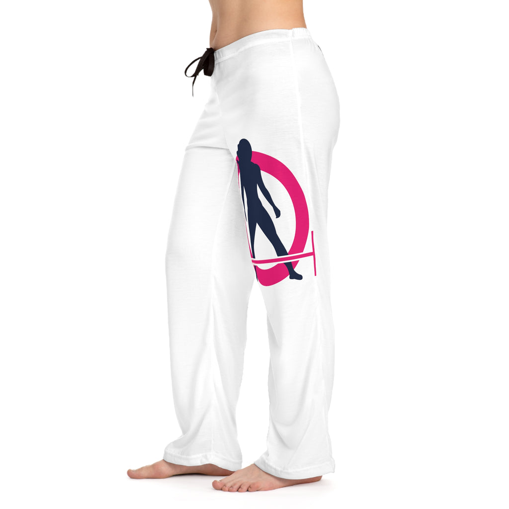 Women's Pajama Pants (AOP) - Classic White Logo