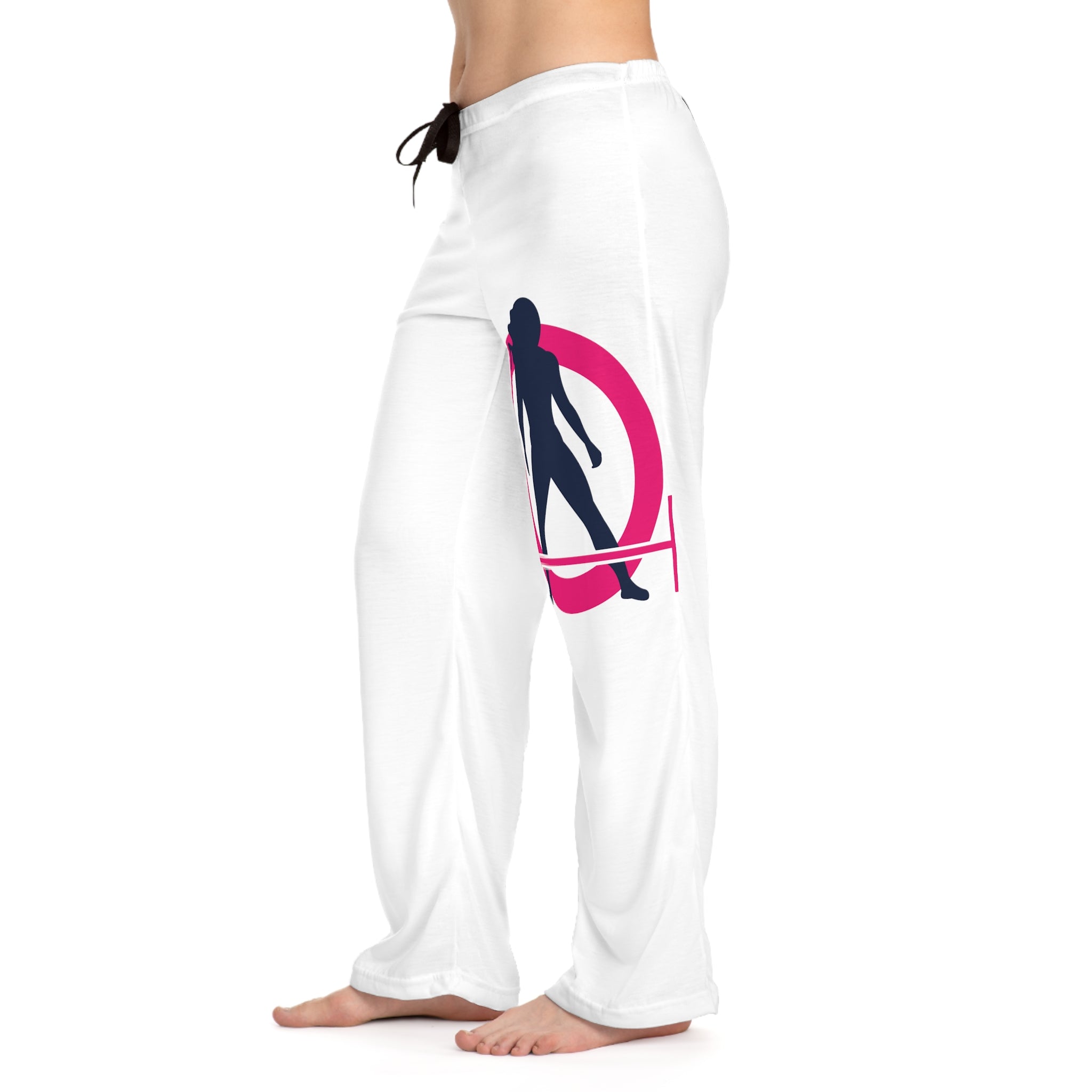 Women's Pajama Pants (AOP) - Classic White Logo