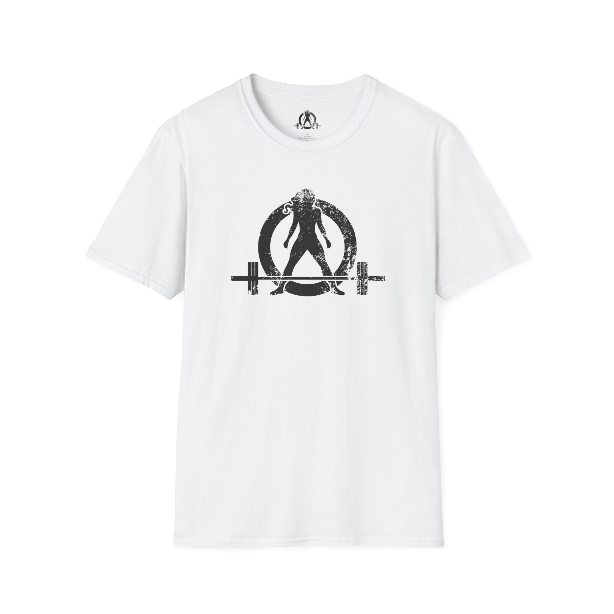 Unisex Softstyle T-Shirt - Black Distressed Logo - Plain Back (BEST SELLER)