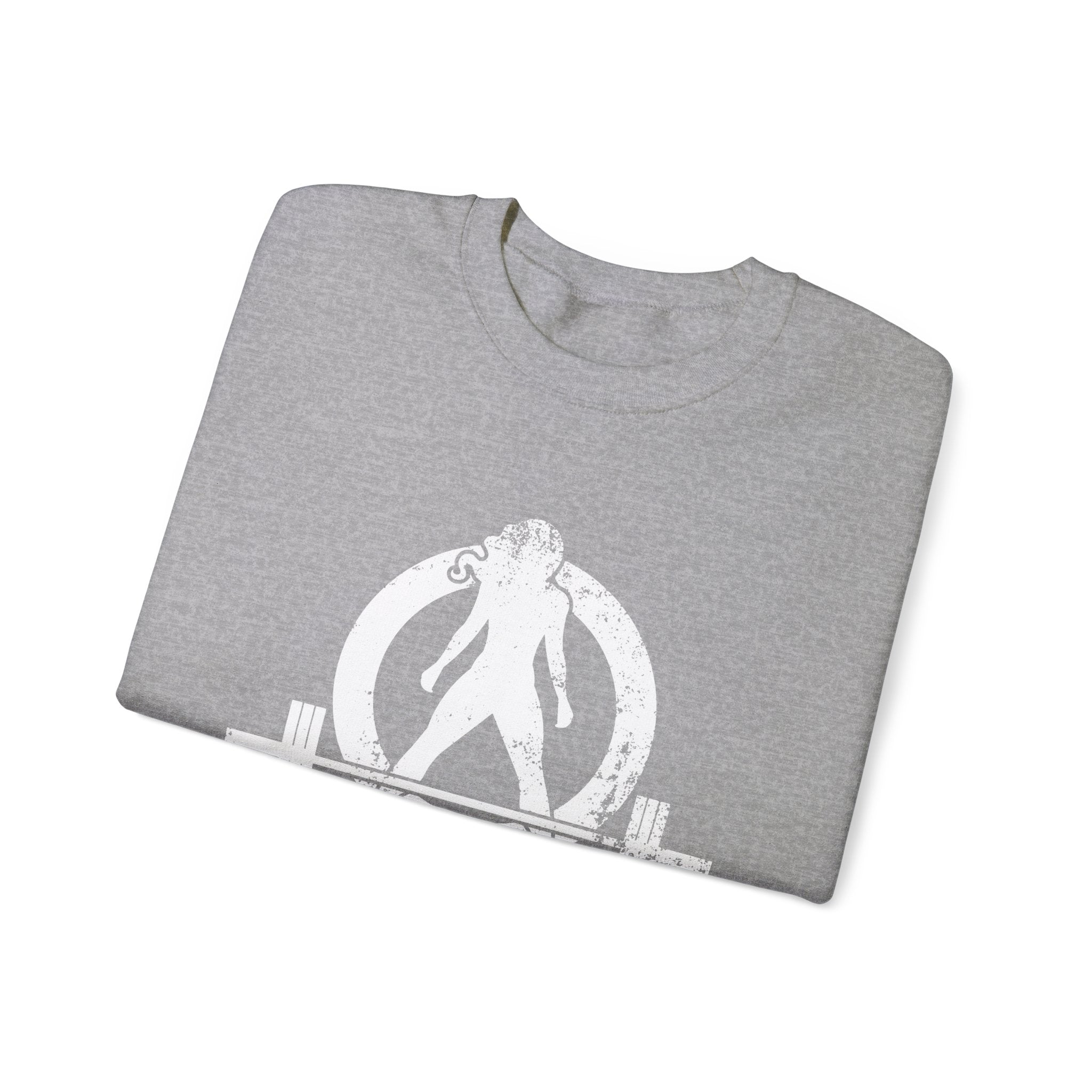 Distressed Logo - Unisex Heavy Blend™ Crewneck Sweatshirt - White Logo