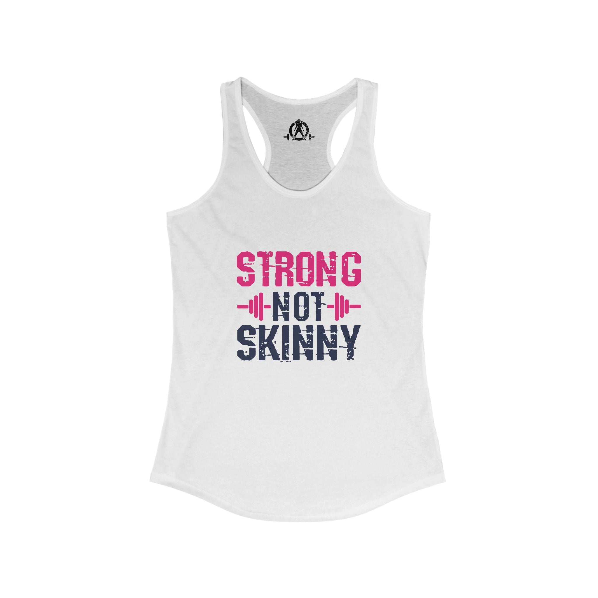 Strong Not Skinny - Color Distressed Logo - Women's Ideal Racerback Tank