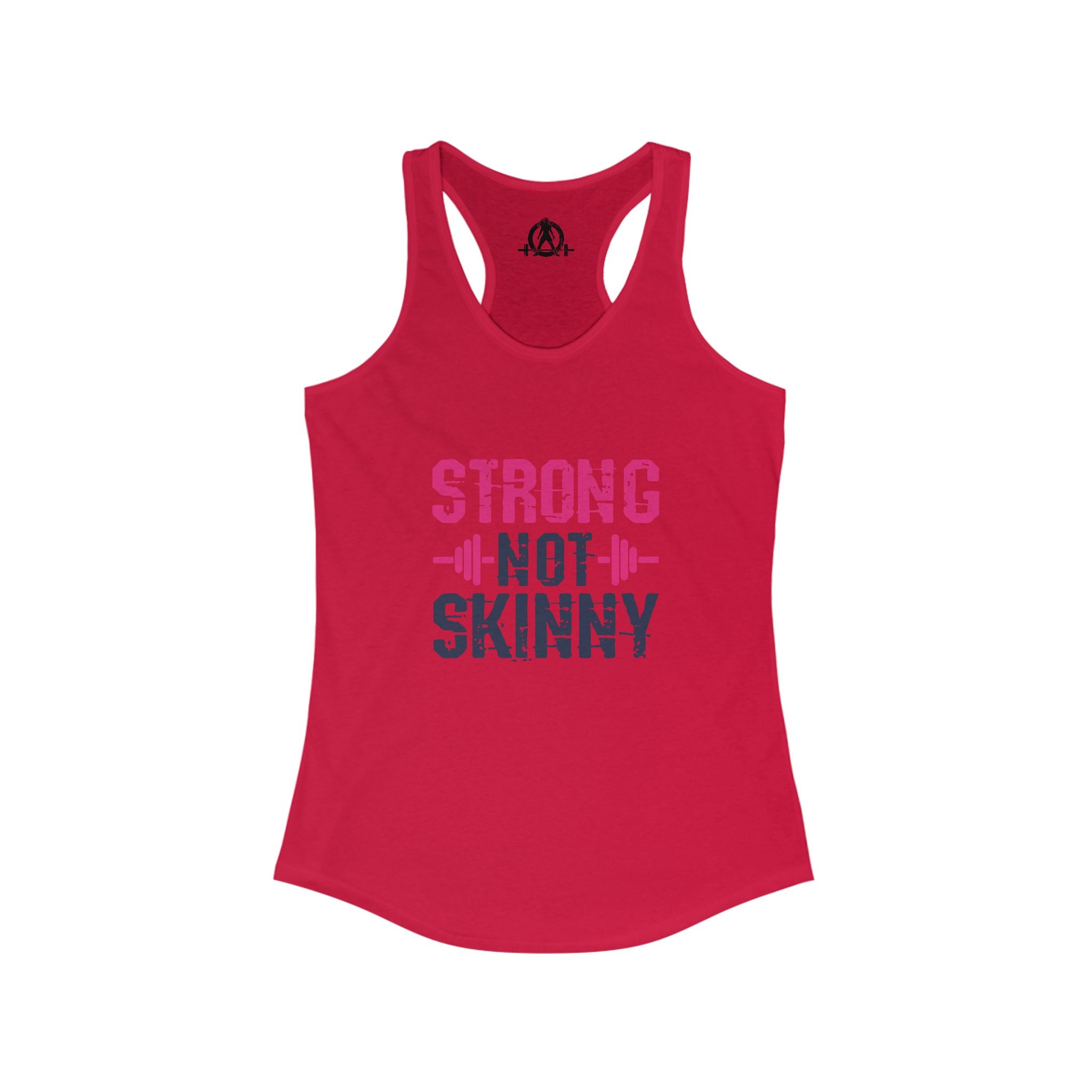Strong Not Skinny - Color Distressed Logo - Women's Ideal Racerback Tank