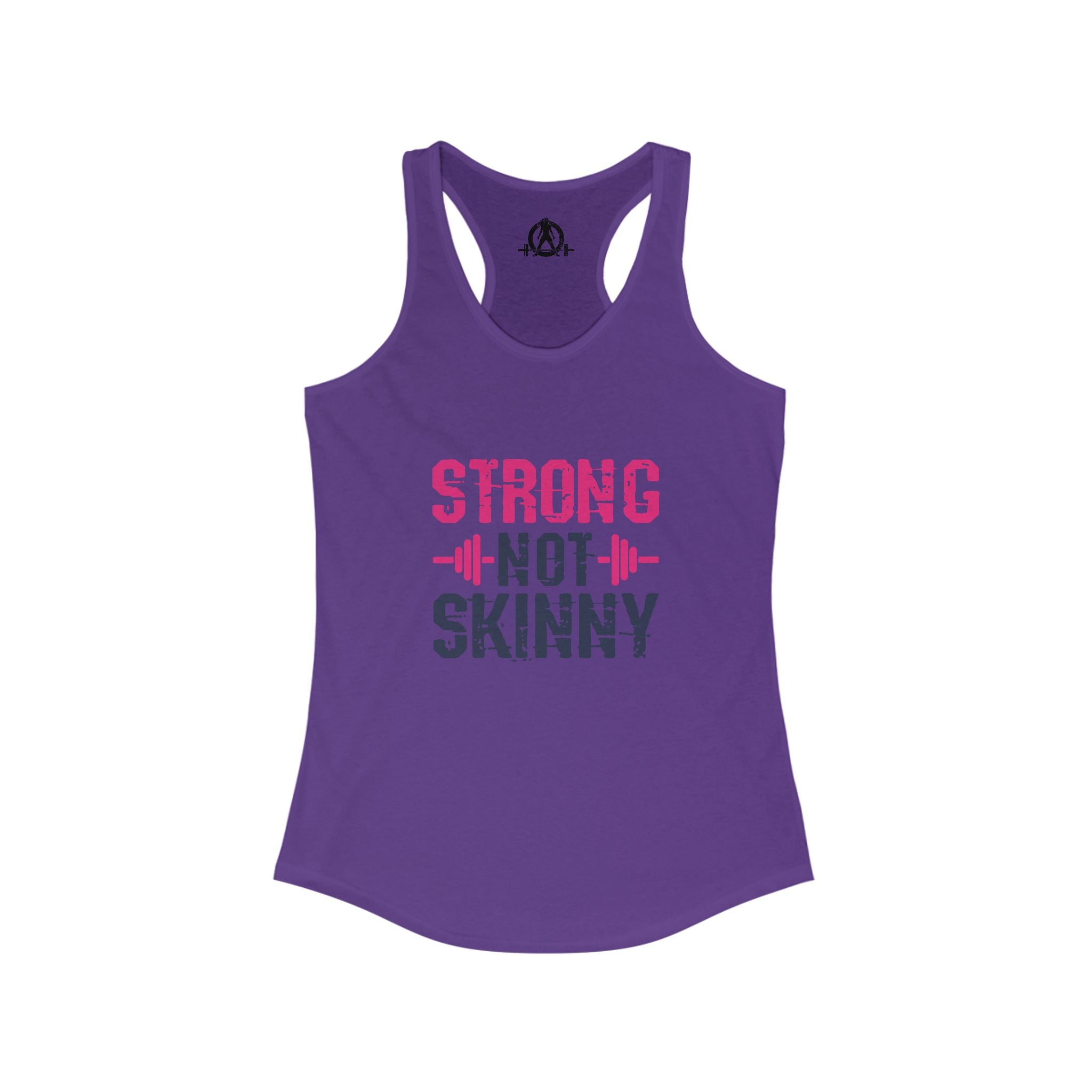 Strong Not Skinny - Color Distressed Logo - Women's Ideal Racerback Tank