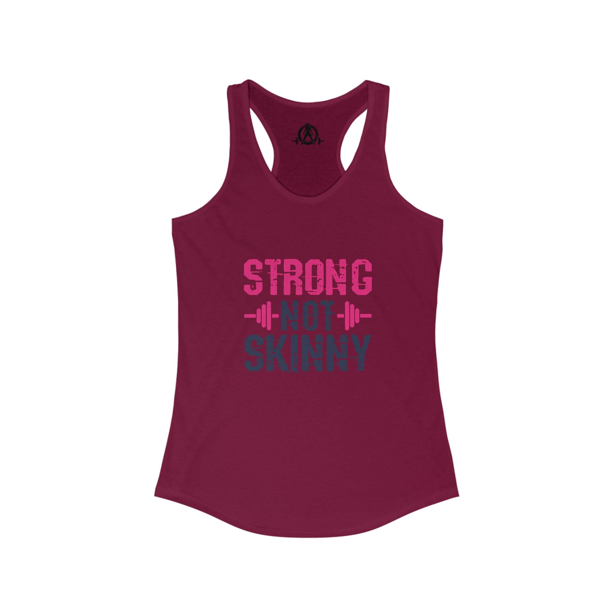 Strong Not Skinny - Color Distressed Logo - Women's Ideal Racerback Tank