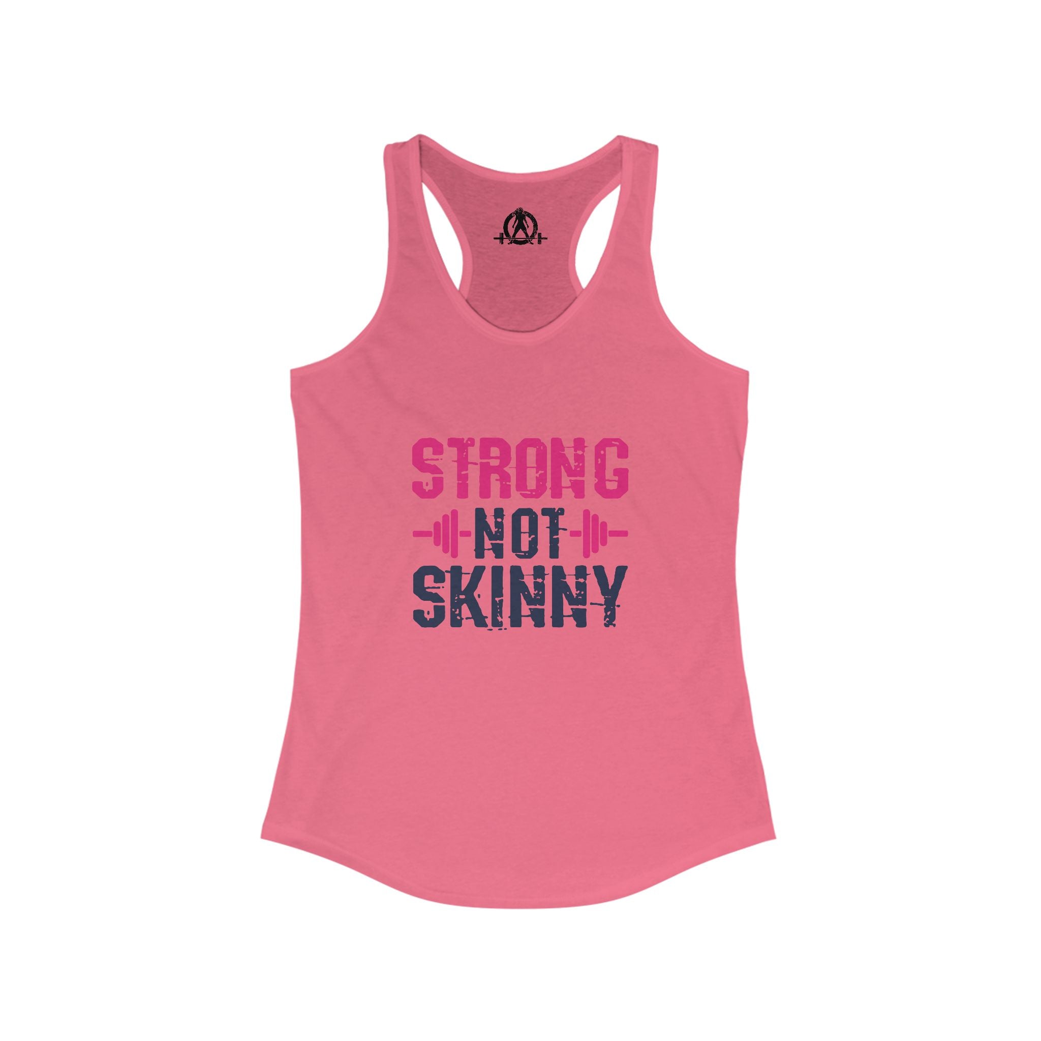 Strong Not Skinny - Color Distressed Logo - Women's Ideal Racerback Tank