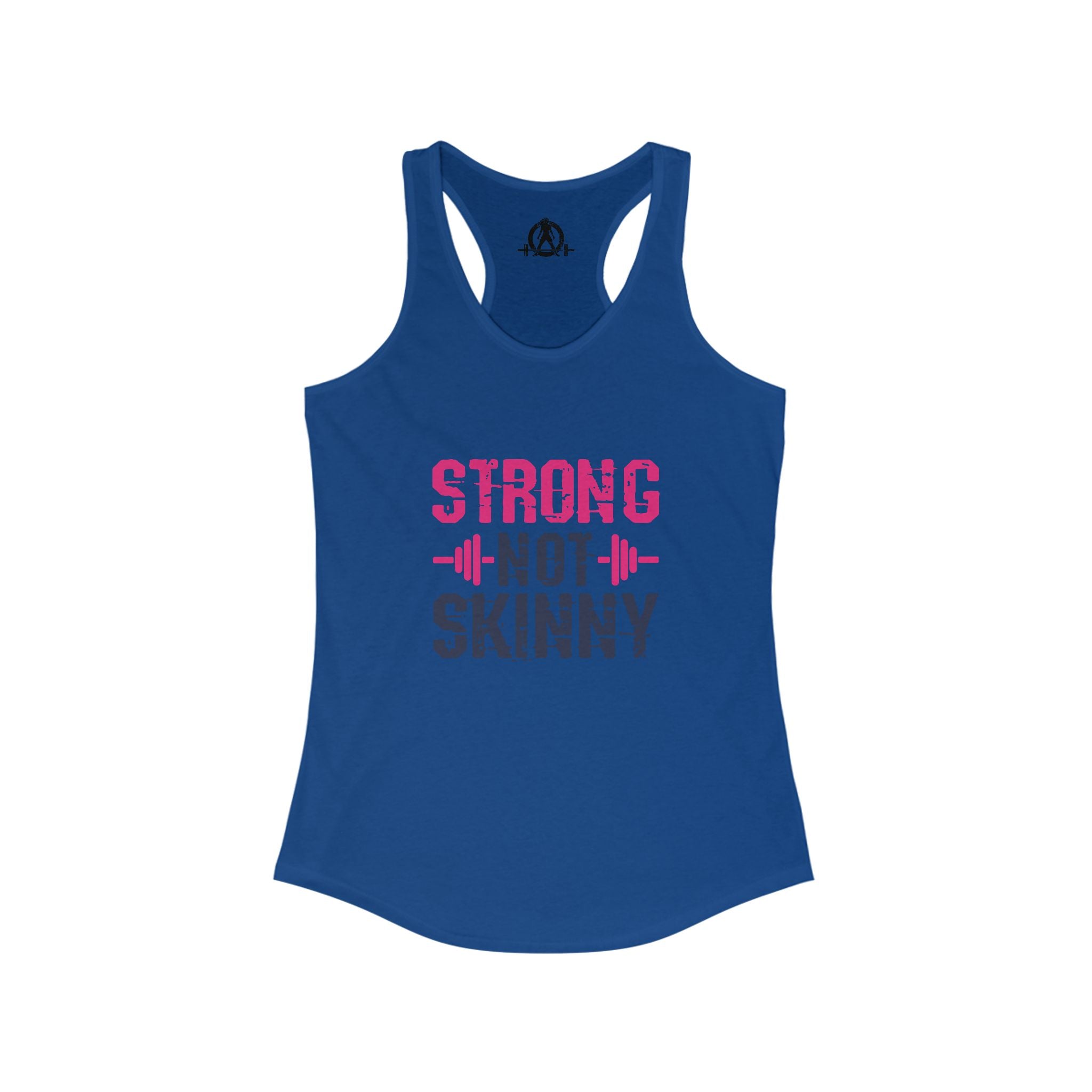 Strong Not Skinny - Color Distressed Logo - Women's Ideal Racerback Tank