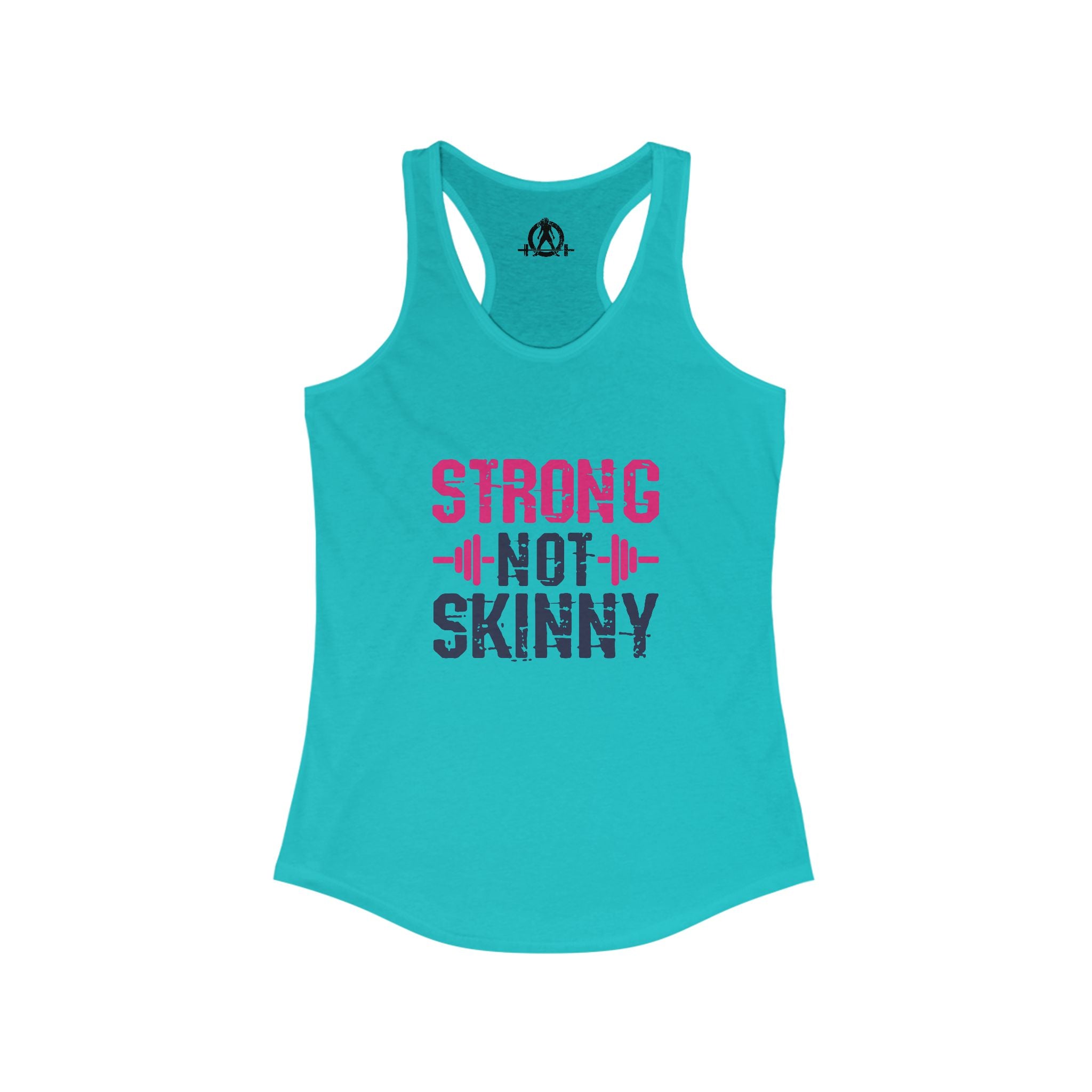 Strong Not Skinny - Color Distressed Logo - Women's Ideal Racerback Tank