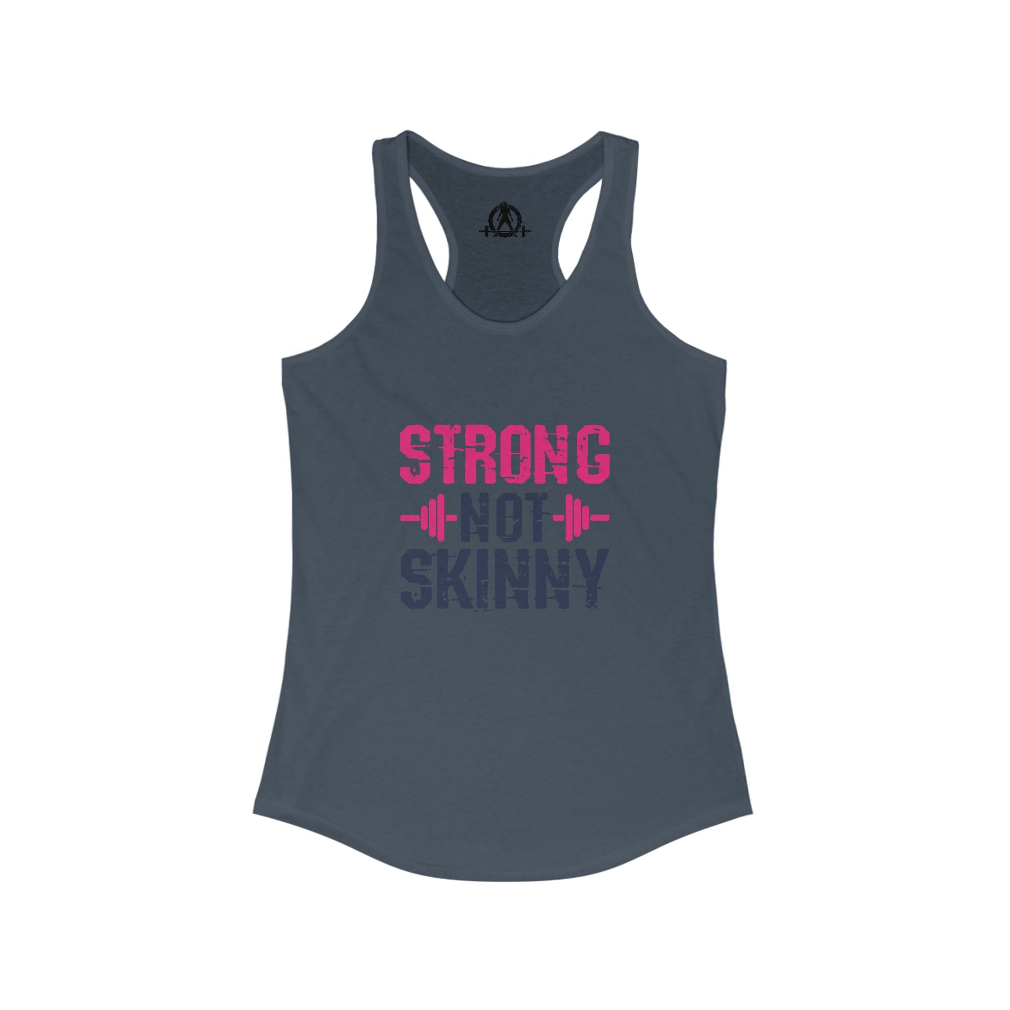 Strong Not Skinny - Color Distressed Logo - Women's Ideal Racerback Tank