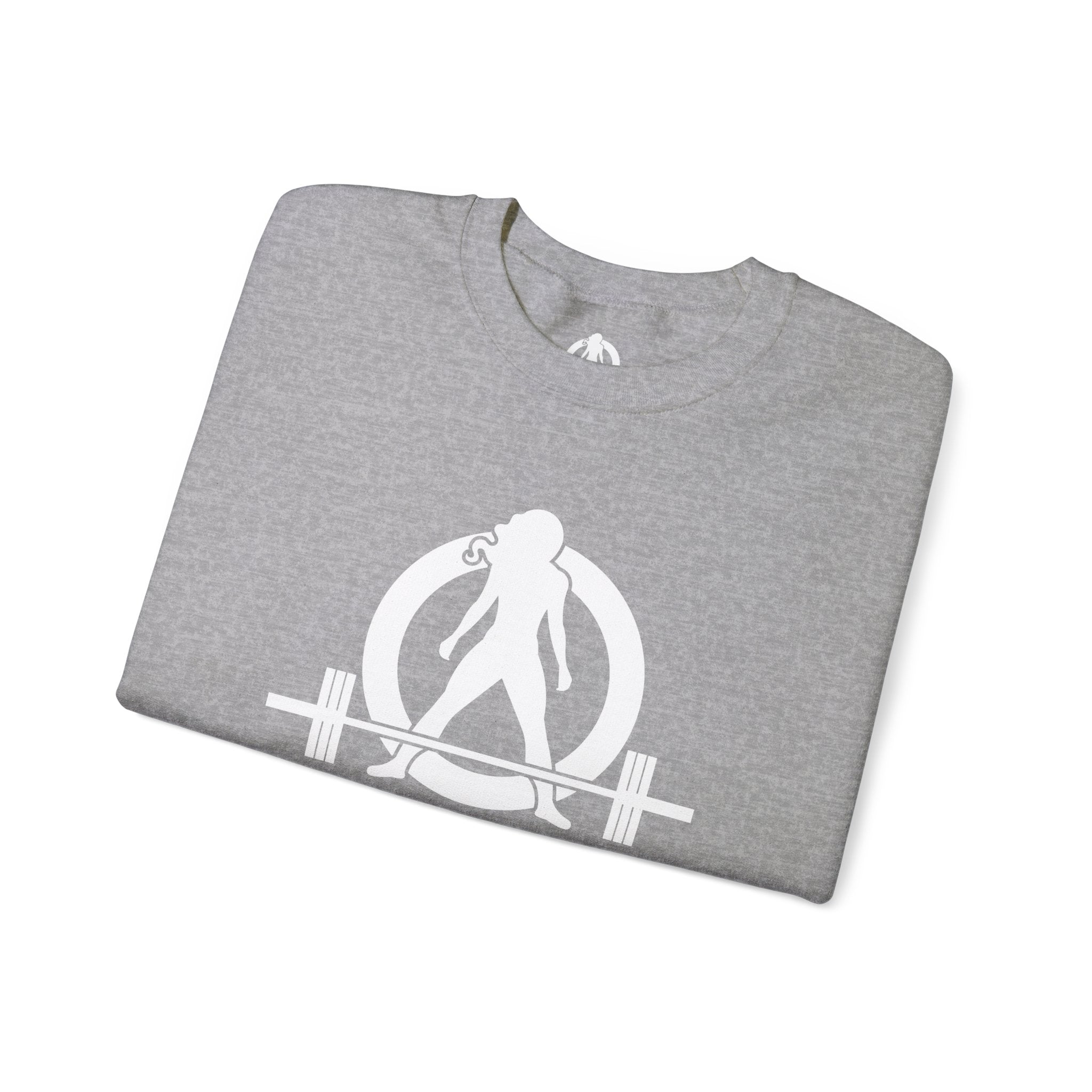 Workout To Burn Off The Crazy - Unisex Heavy Blend™ Crewneck Sweatshirt - Front White Logo - Front & Back Print