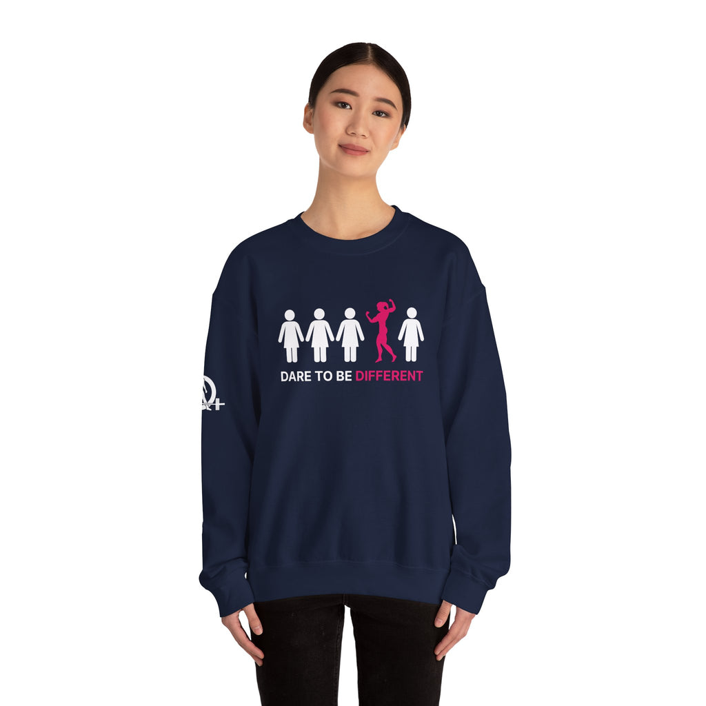 Dare To Be Different - Flex - Unisex Heavy Blend™ Crewneck Sweatshirt - Front  Logo Plain Back