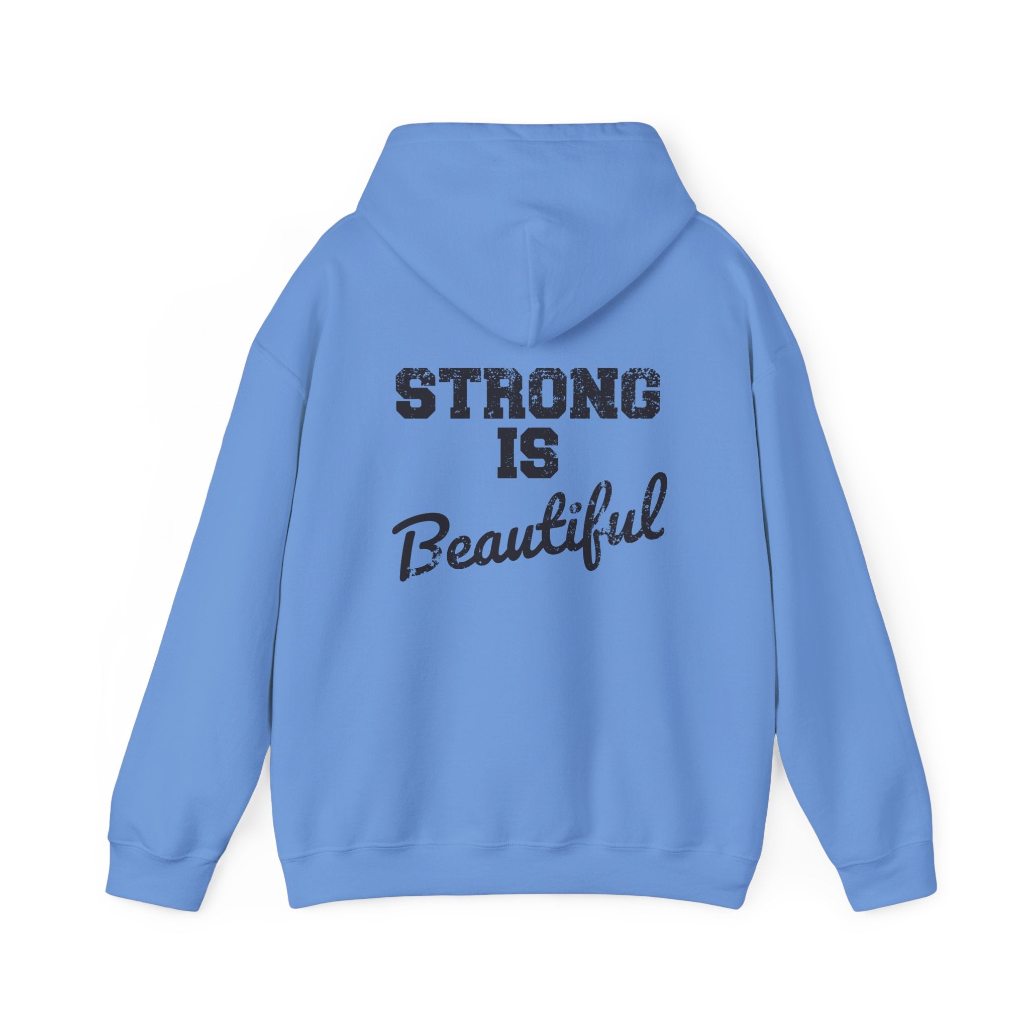 Strong Is Beautiful - Distressed Black Logo - Unisex Heavy Blend Hooded Sweatshirt