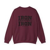 Iron Sharpens Iron - Unisex Heavy Blend™ Crewneck Sweatshirt - Front Black Logo - Front & Back Print