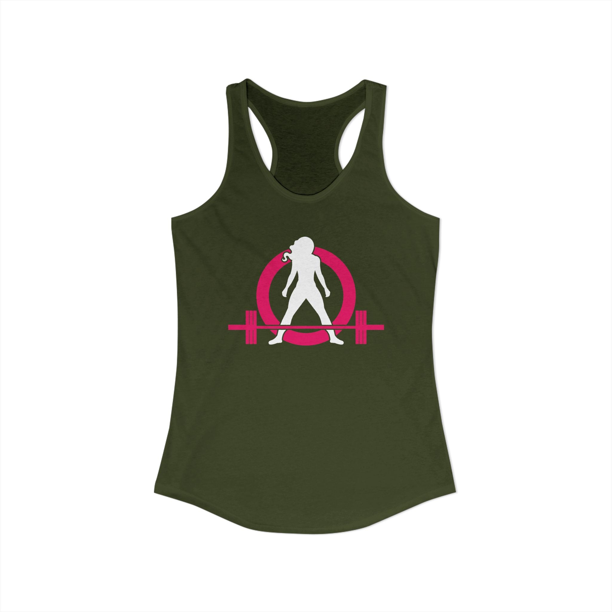 Classic Logo Racer Back Tank Top (BEST SELLER) - Women's Ideal Racerback Tank - Classic Light Logo - Plain Back