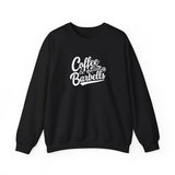 Coffee & Barbells - Unisex Heavy Blend™ Crewneck Sweatshirt - White Logo on Front