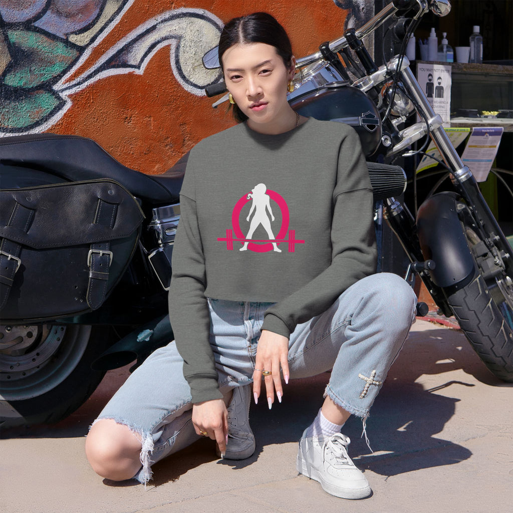 Women's Cropped Sweatshirt - Classic Logo - Plain Back