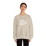 Coffee & Barbells - Unisex Heavy Blend™ Crewneck Sweatshirt - White Logo on Front