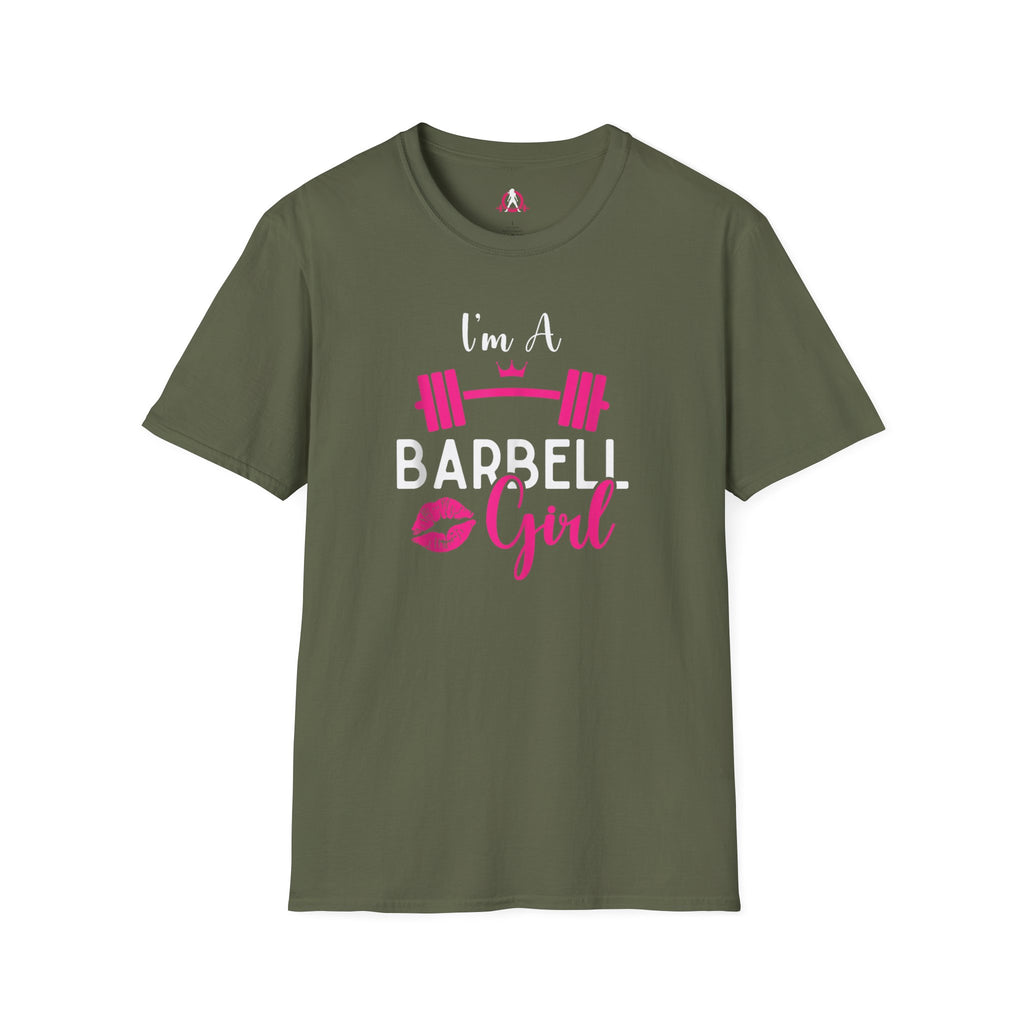I'm A Barbell Girl Unisex Soft-Style Tee  Front Logo Plain Back