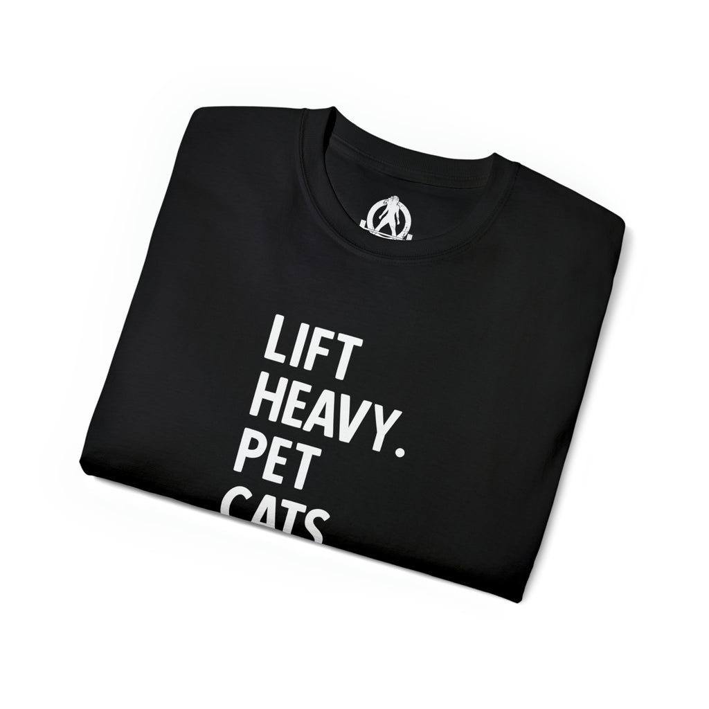 Lift Heavy Pet Cats - Unisex Ultra Cotton Tee - White Logo