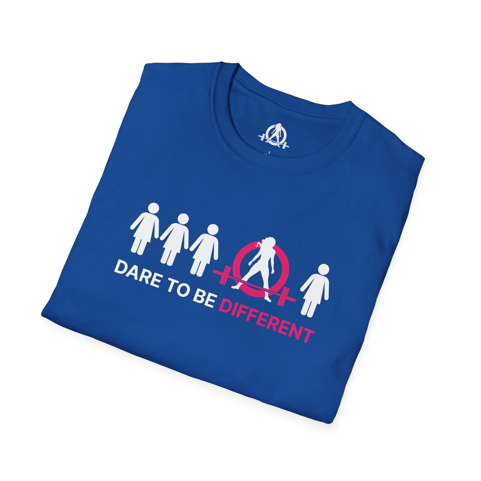 Dare To Be Different - Deadlift - Unisex Softstyle T-Shirt - White Logo Front