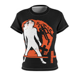 Women's Cut & Sew Tee (AOP) - Halloween White Logo - Left Chest & Back