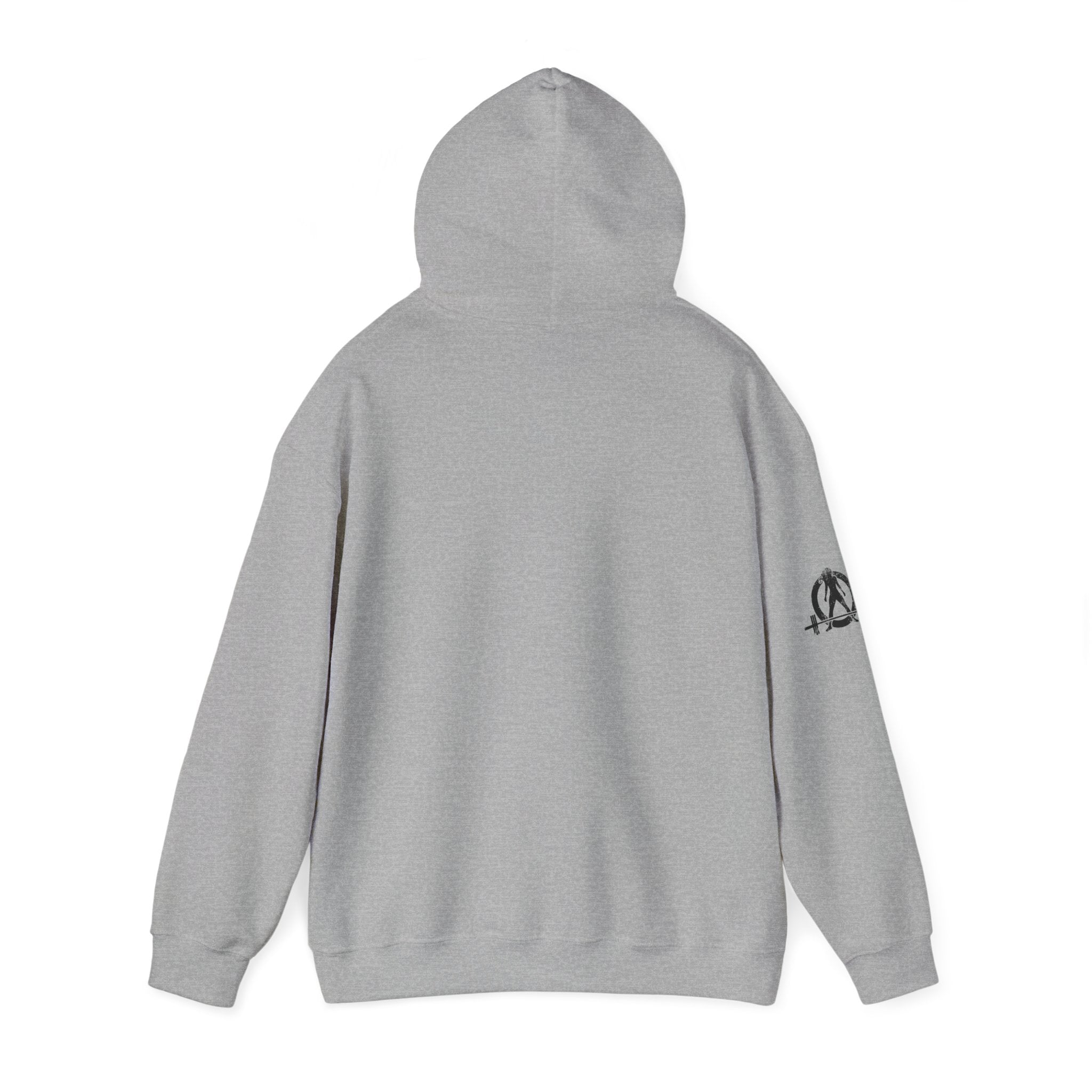 Coffee & Barbells  - Unisex Heavy Blend Hooded Sweatshirt - Black Logo on Front & Right Sleeve