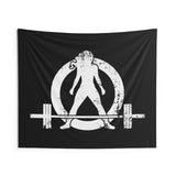 Indoor Wall Tapestries - Black - White Distressed Logo