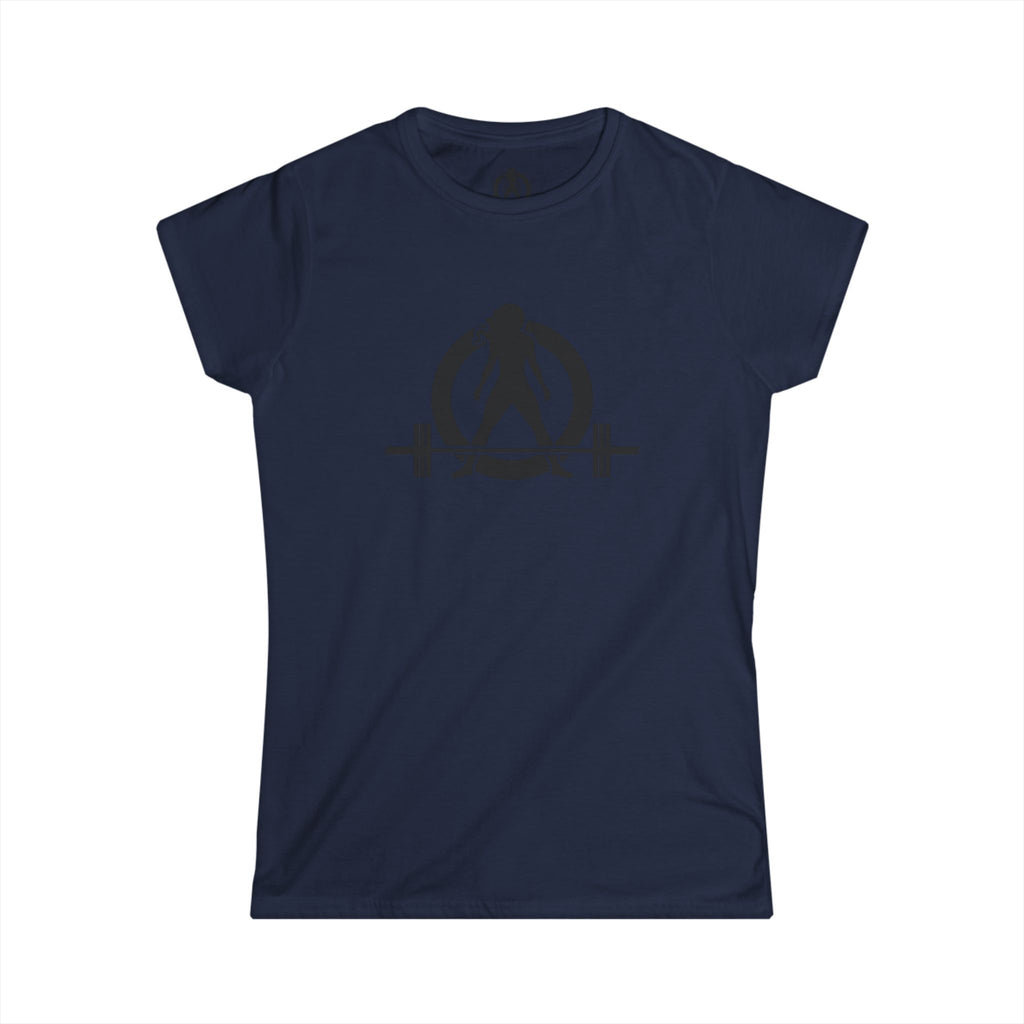 Lift Heavy Run Fast - Women's Softstyle Tee - Black Front & Back Logo