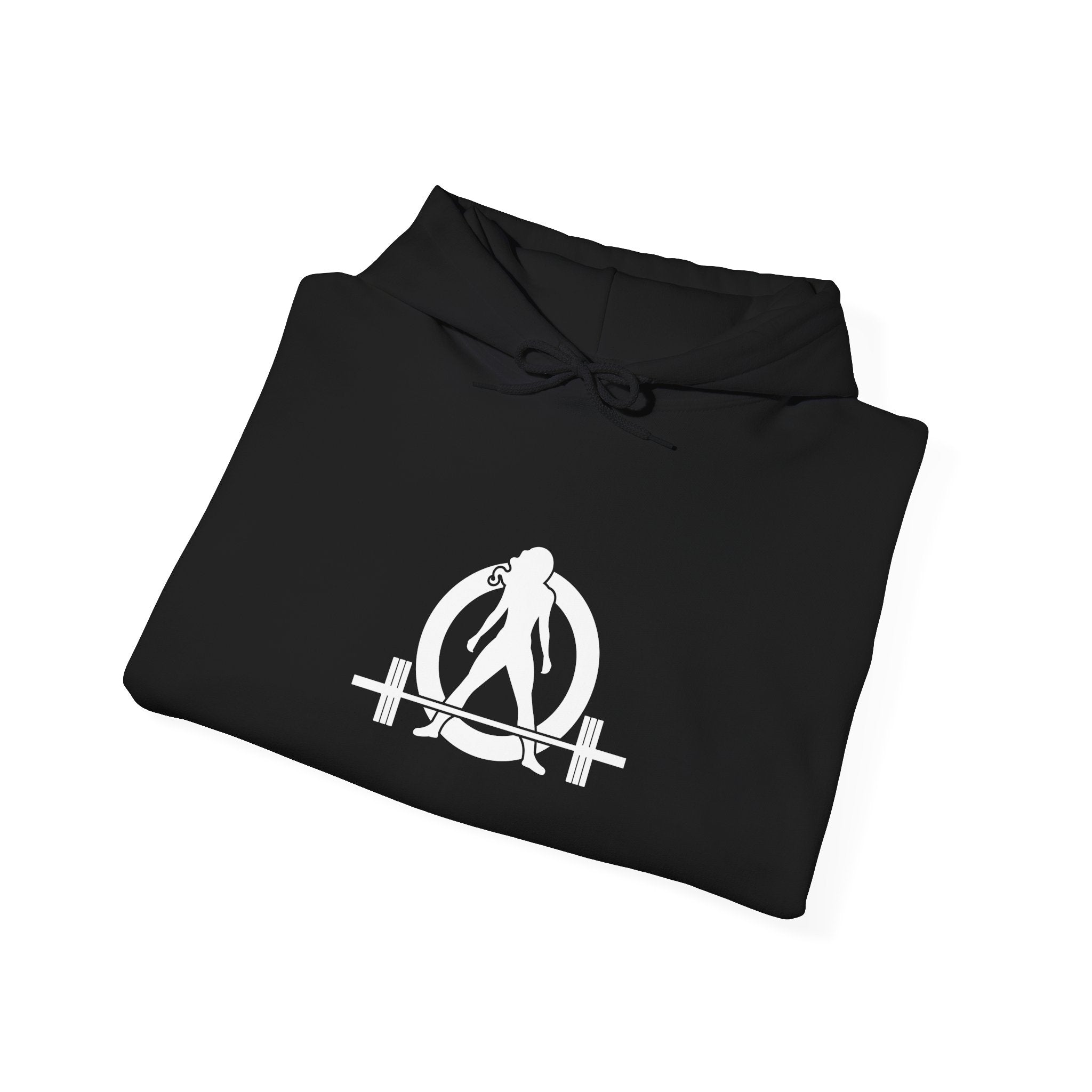COFFEE and a Barbell - Unisex Heavy Blend Hooded Sweatshirt - Dark Logo