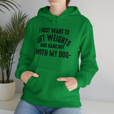 Lift Weights & Hang Out With My Dog  - Dark Logo  - Unisex Heavy Blend Hooded Sweatshirt