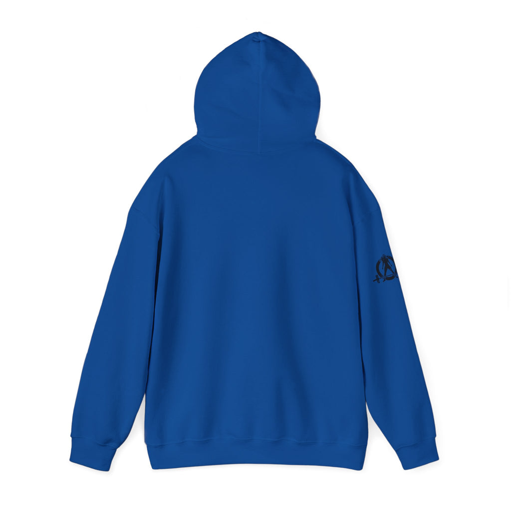 45 + 45 = 135 - Unisex Heavy Blend Hooded Sweatshirt  - Front Black & Shoulder Logo