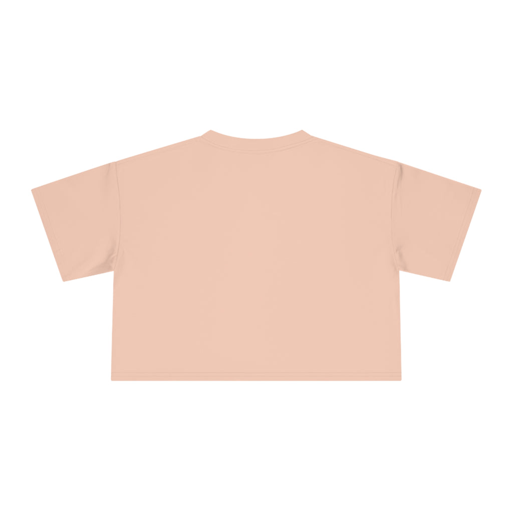 Distressed Collection - Women's Crop Tee - Pale Pink - Front White Logo