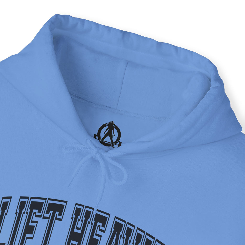 Lift Heavy Shit - Unisex Heavy Blend Hooded Sweatshirt - Black Logo on Front & Right Sleeve
