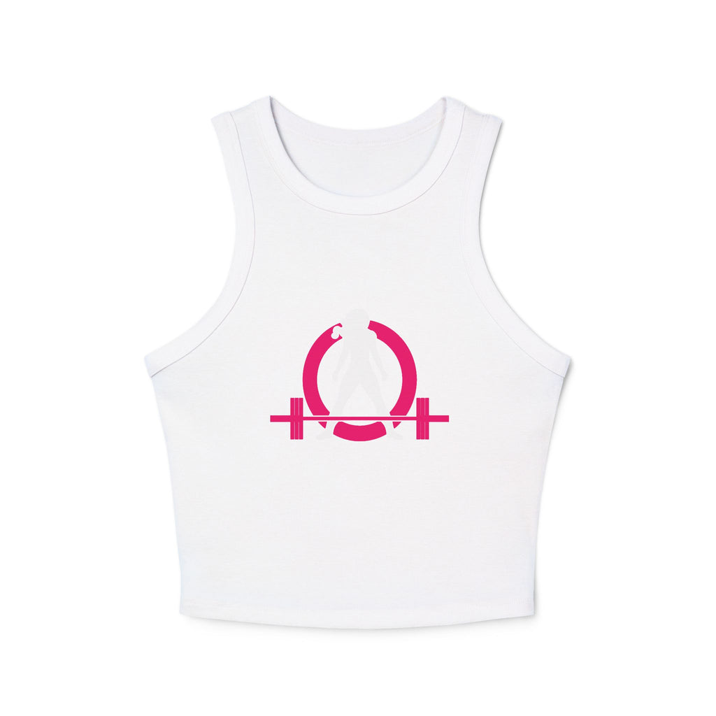 Women's Micro Rib Racer Tank Top - Classic Logo Inverted