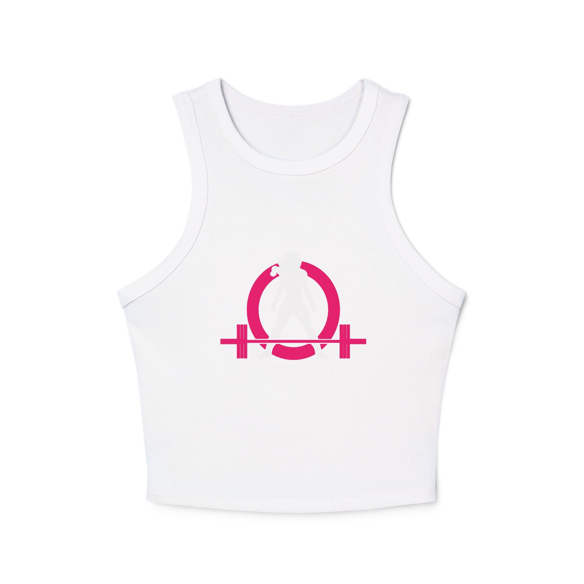 Women's Micro Rib Racer Tank Top - Classic Logo Inverted
