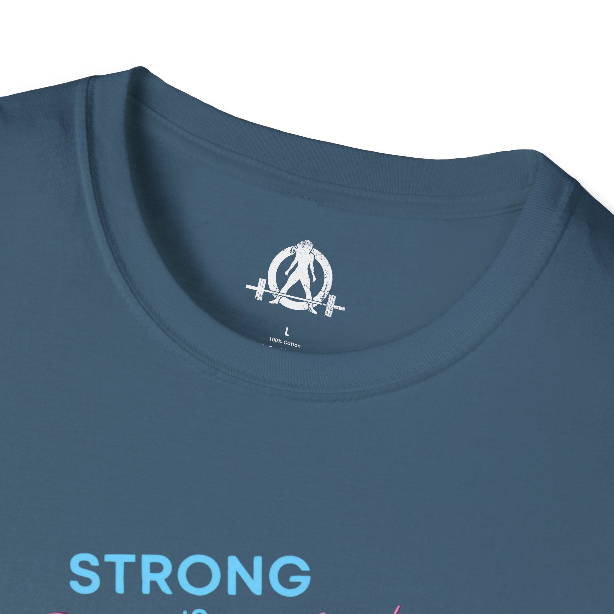 Strong Is Beautiful - Comic - Unisex Softstyle T-Shirt - White Print on Front Plain Back