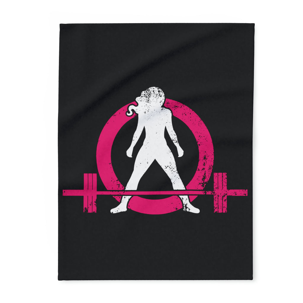 Arctic Fleece Blanket - Black Distressed Logo