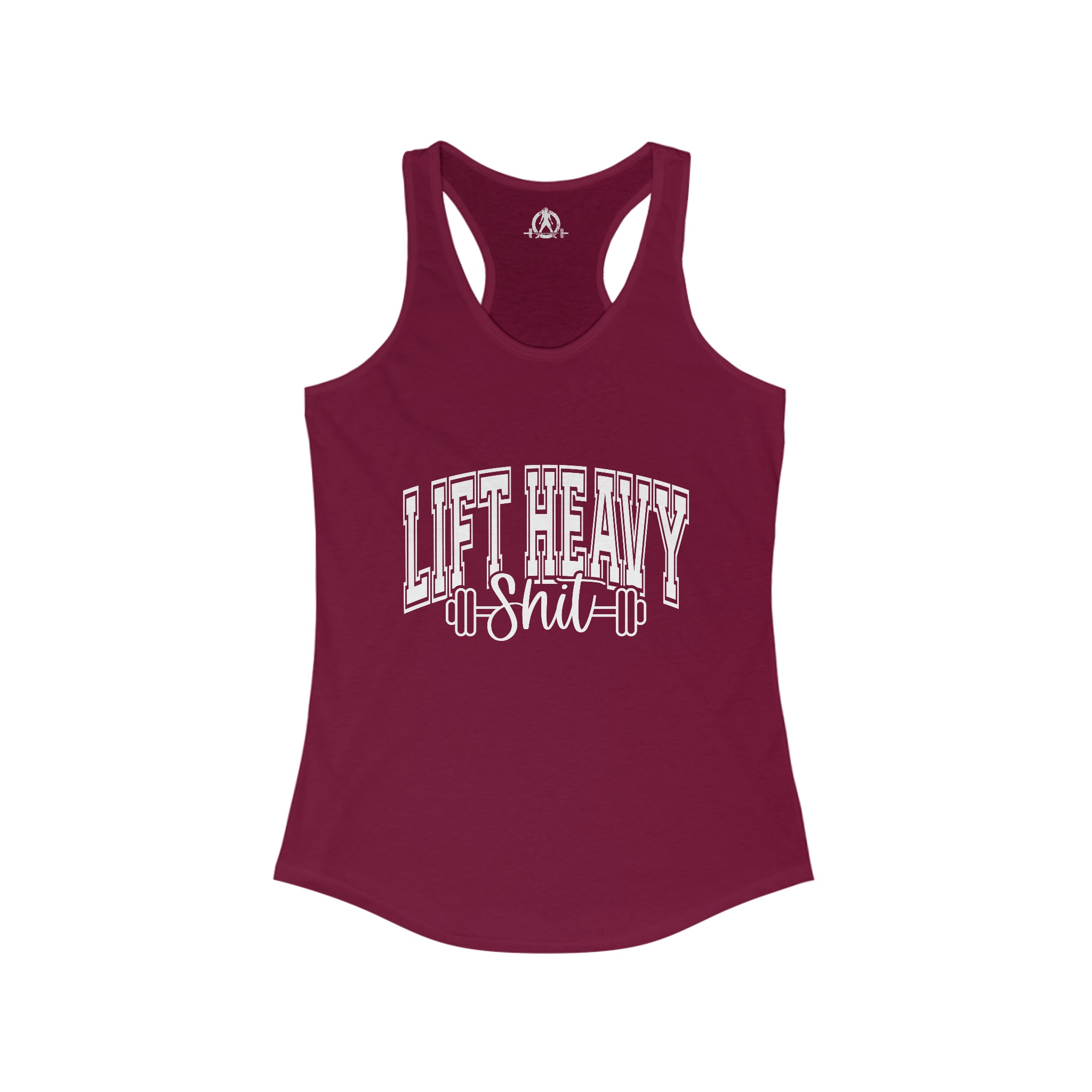 Lift Heavy Shit - Women's Ideal Racerback Tank - White Logo Plain Back