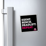 Squat Bench Deadlift Repeat - Magnets -  Pink WWLW