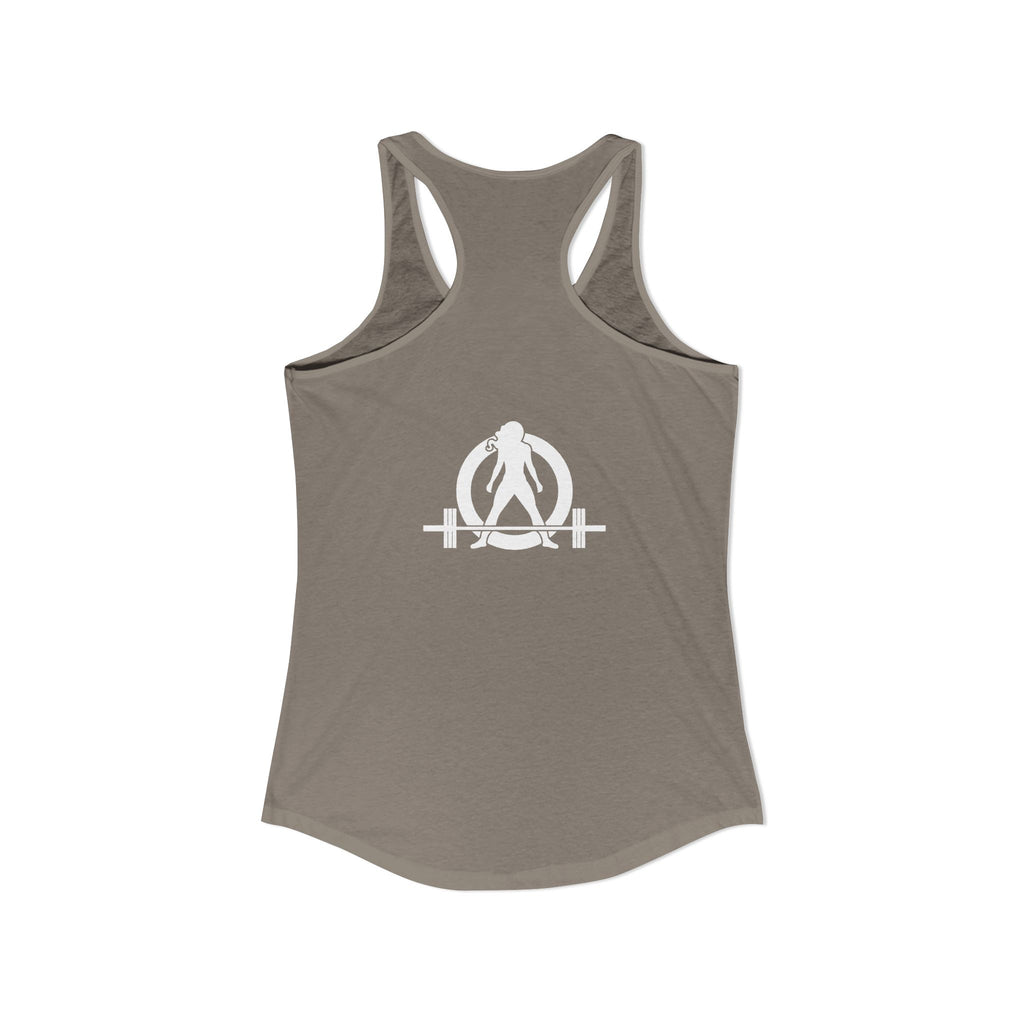 45 + 45 = 135 - Women's Ideal Racerback Tank - White Print Front & Back