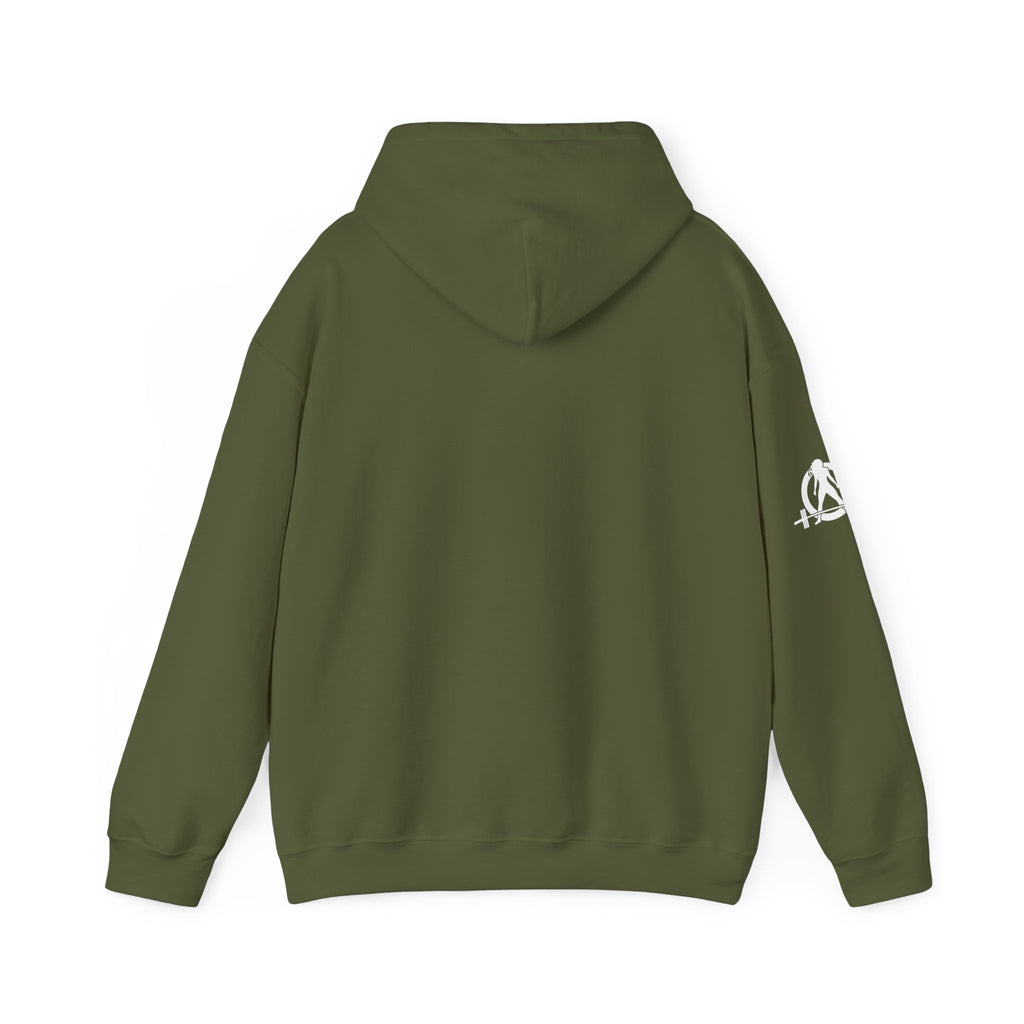 Goal Weight Strong AF - Unisex Heavy Blend Hooded Sweatshirt  - Black Print on Front & Arm