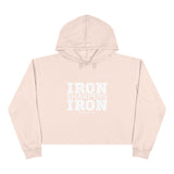 Iron Sharpens Iron - Crop Hoodie - White Logo - Plain Back