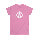 Lift Like A Girl - Women's Softstyle Tee - White Distressed Logo + Back