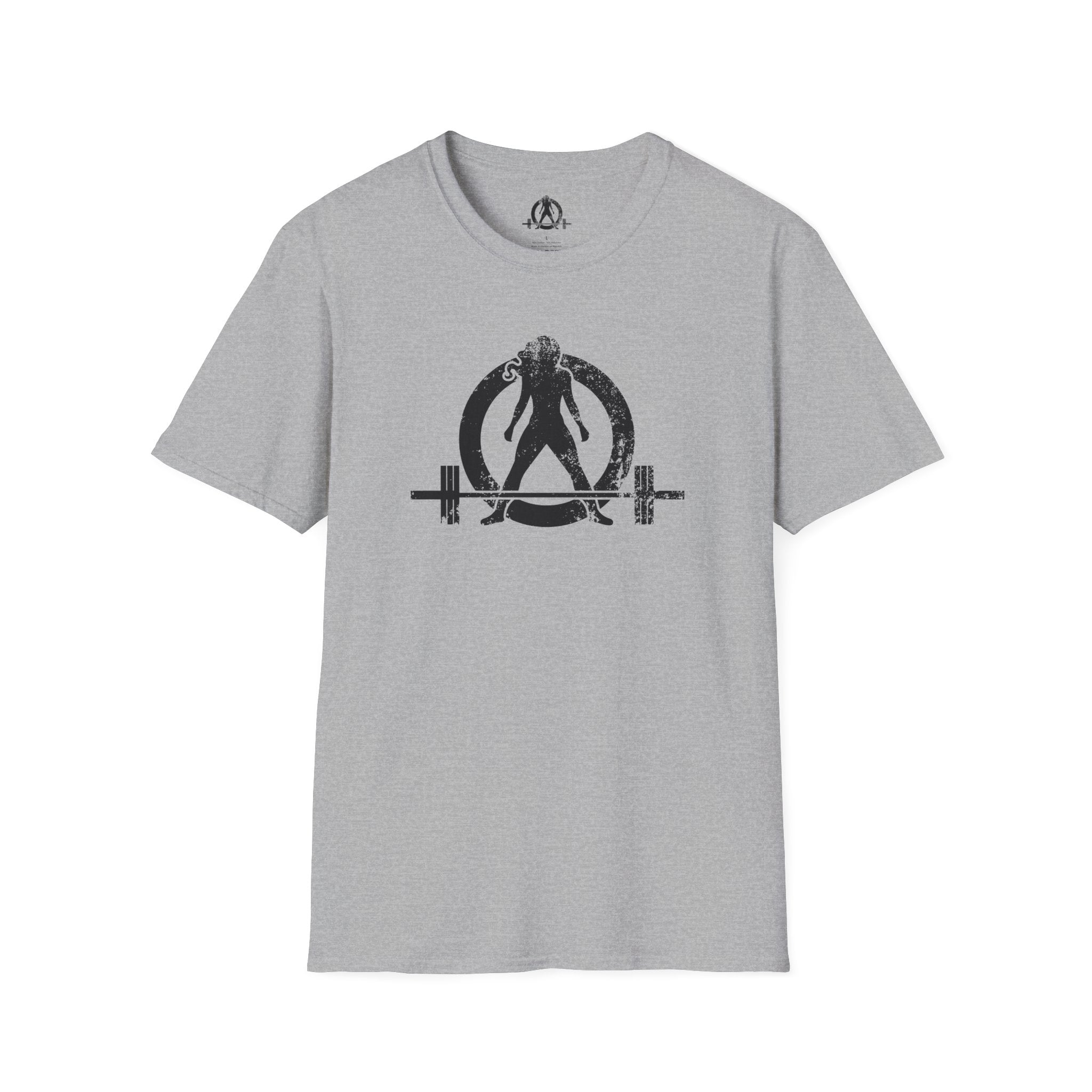Unisex Softstyle T-Shirt - Black Distressed Logo - Plain Back (BEST SELLER)