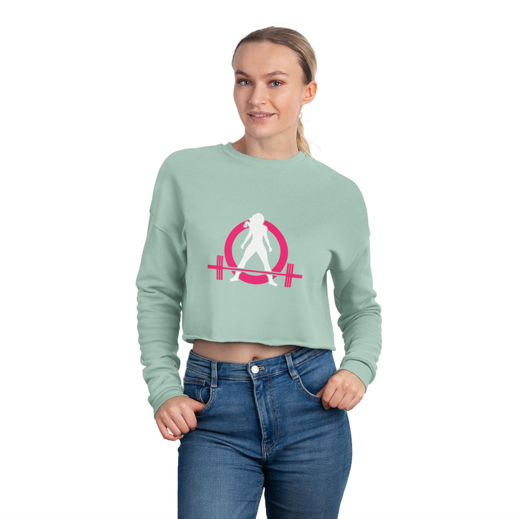 Women's Cropped Sweatshirt - Classic Logo - Plain Back