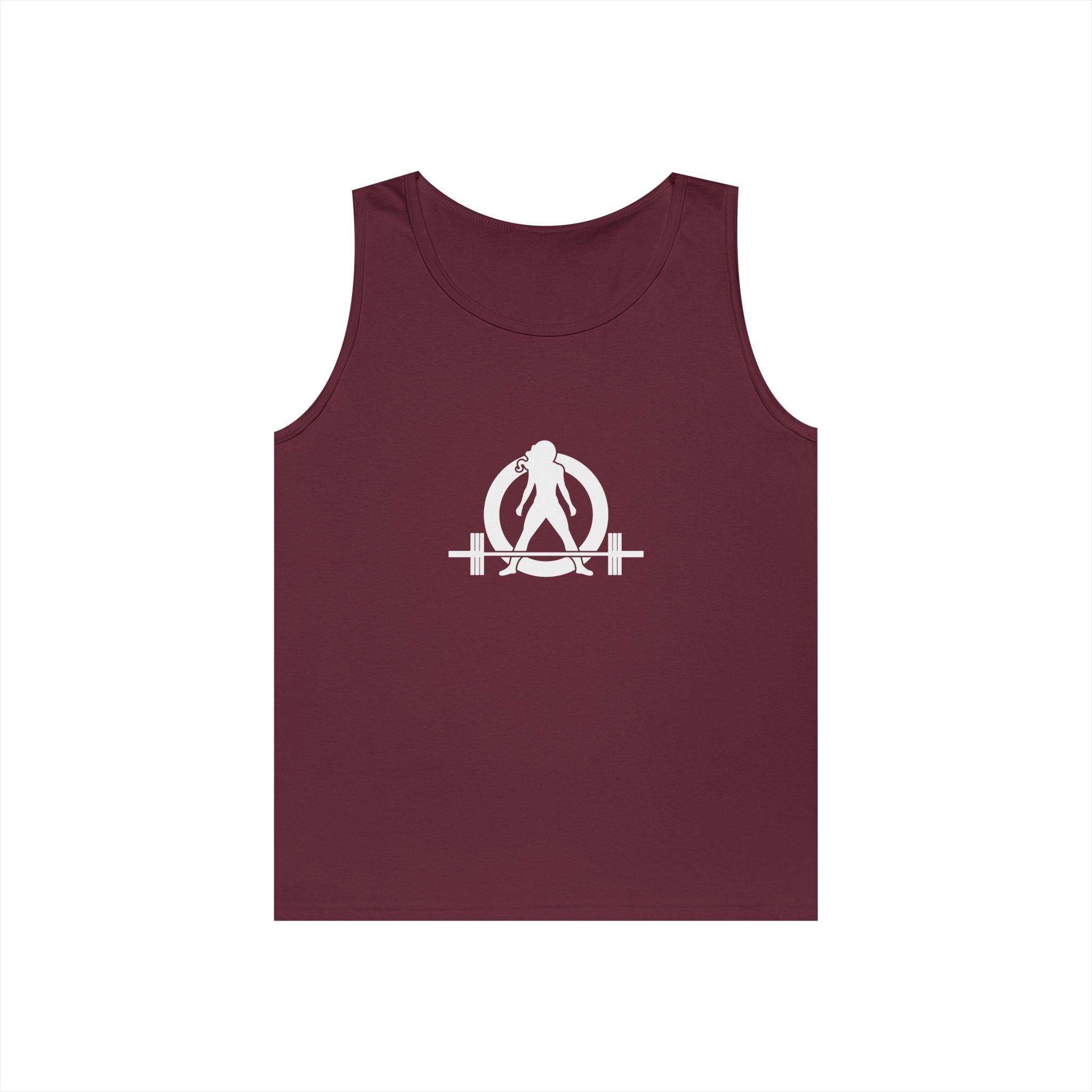 Unisex Heavy Cotton Tank Top -  White Logo - Kick Your Ass