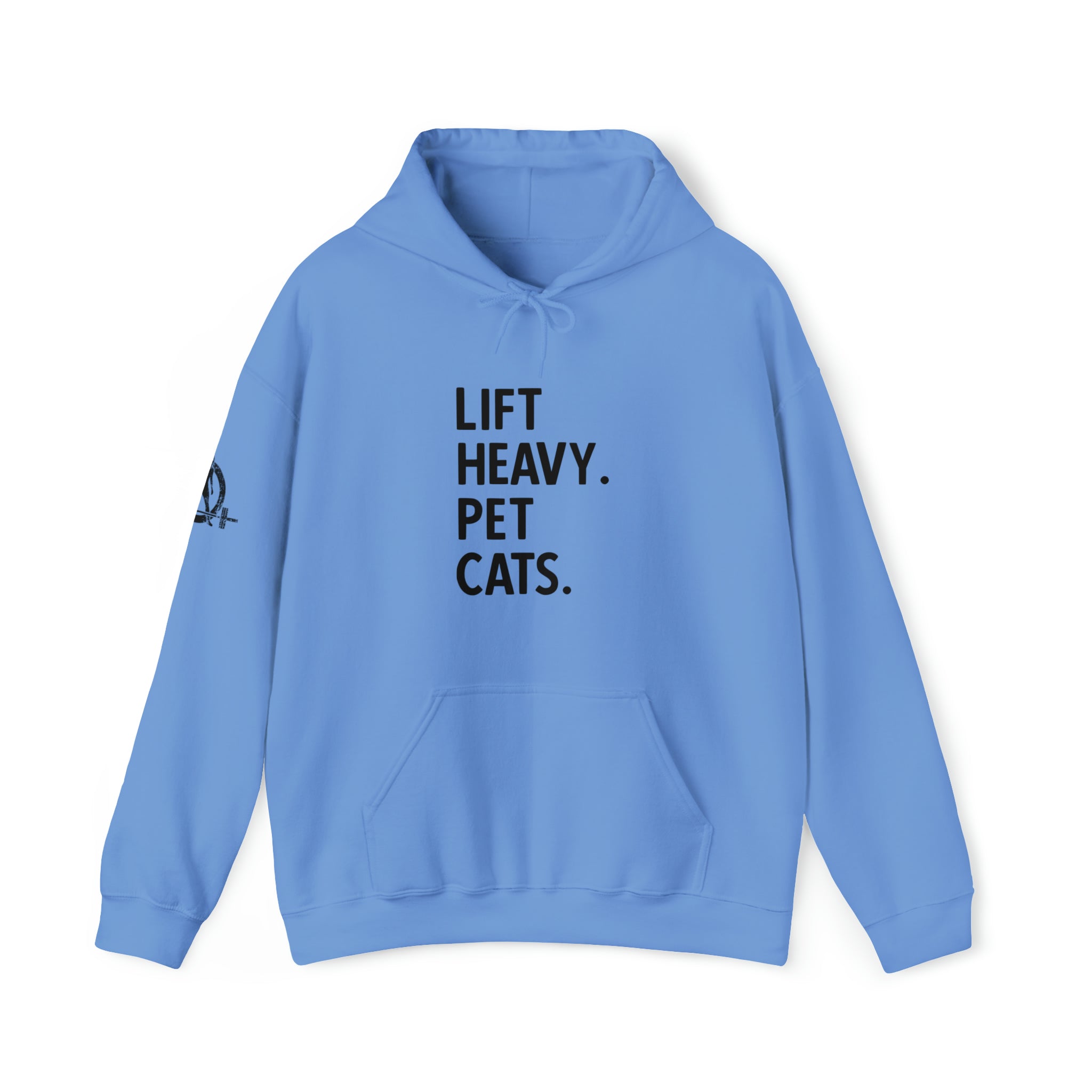 Lift Heavy Pet Cats - Unisex Heavy Blend Hooded Sweatshirt - Black Logo