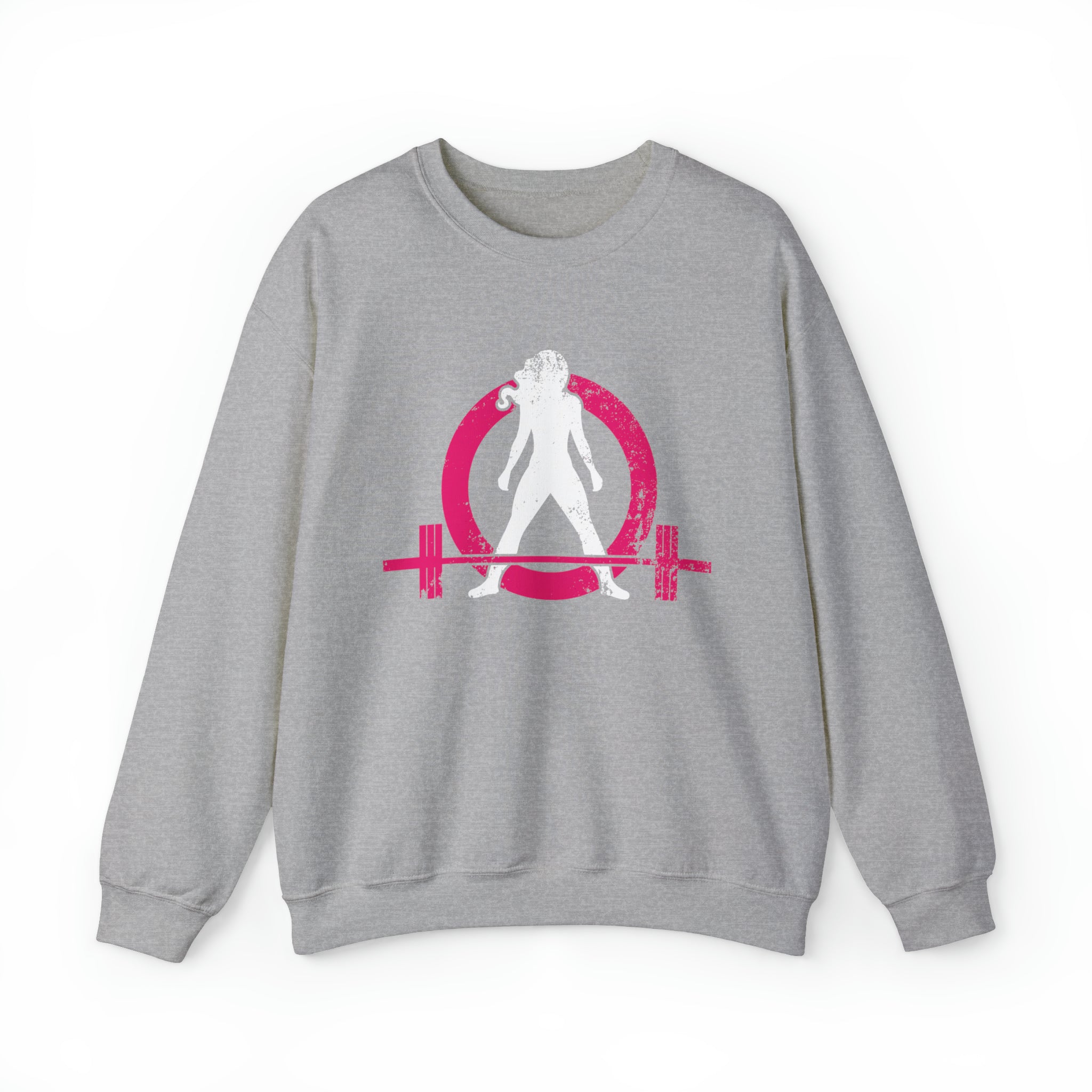 Distressed Logo - Unisex Heavy Blend™ Crewneck Sweatshirt - Inverted Color Logo