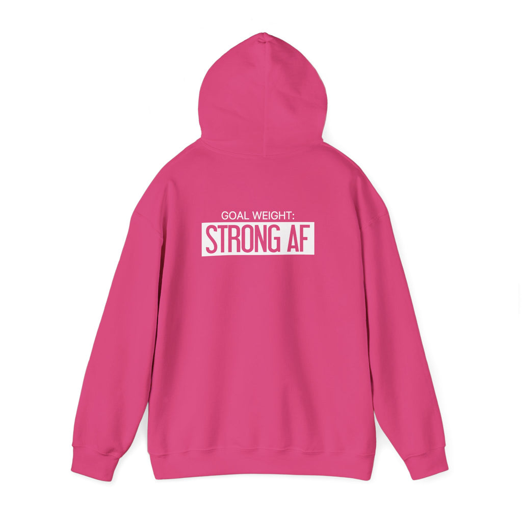 Goal Weight Strong AF - Unisex Heavy Blend Hooded Sweatshirt  - White Logo