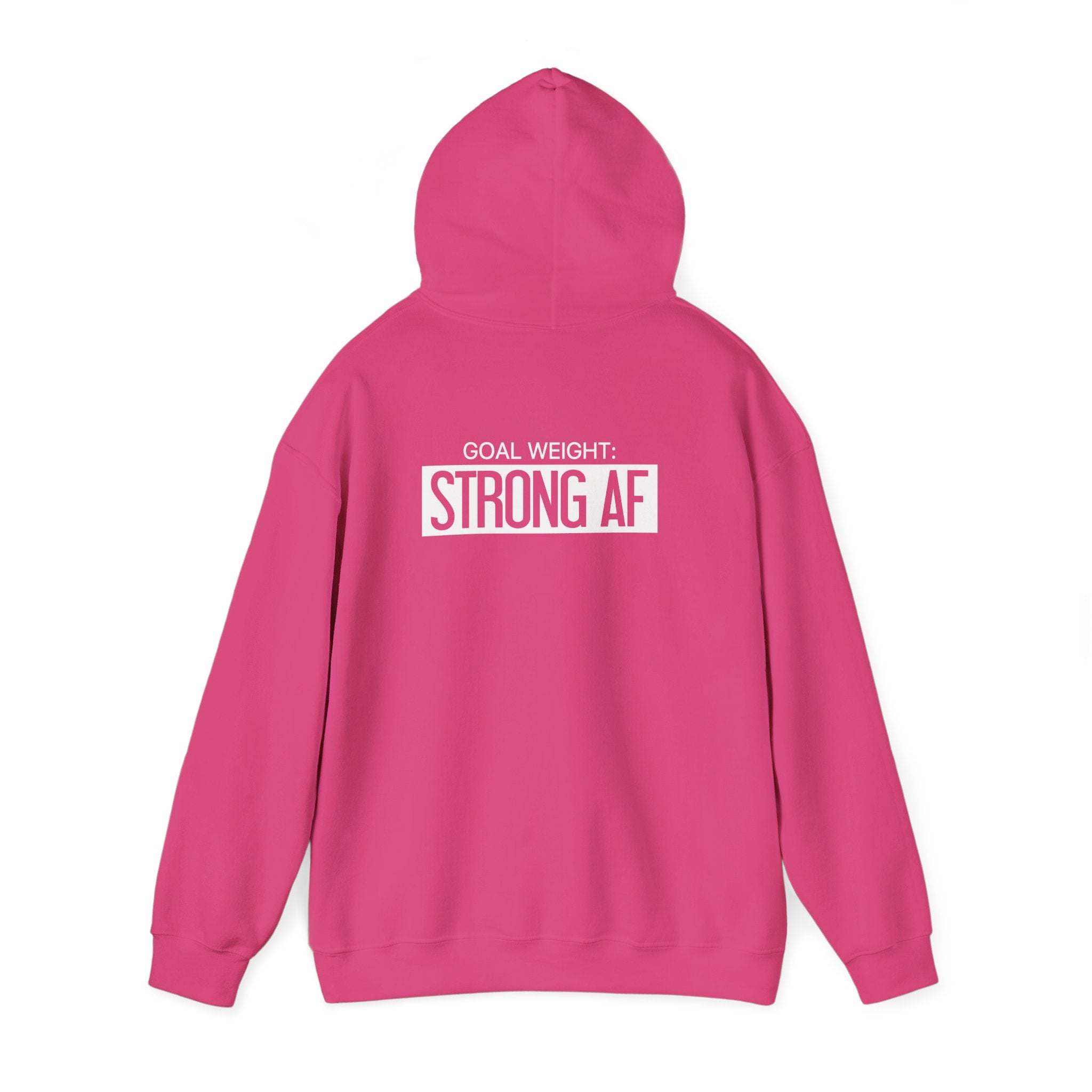 Goal Weight Strong AF - Unisex Heavy Blend Hooded Sweatshirt  - White Logo