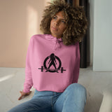 Empowered Crop Hoodie – For Strong Women Who Lift - Black Classic Logo